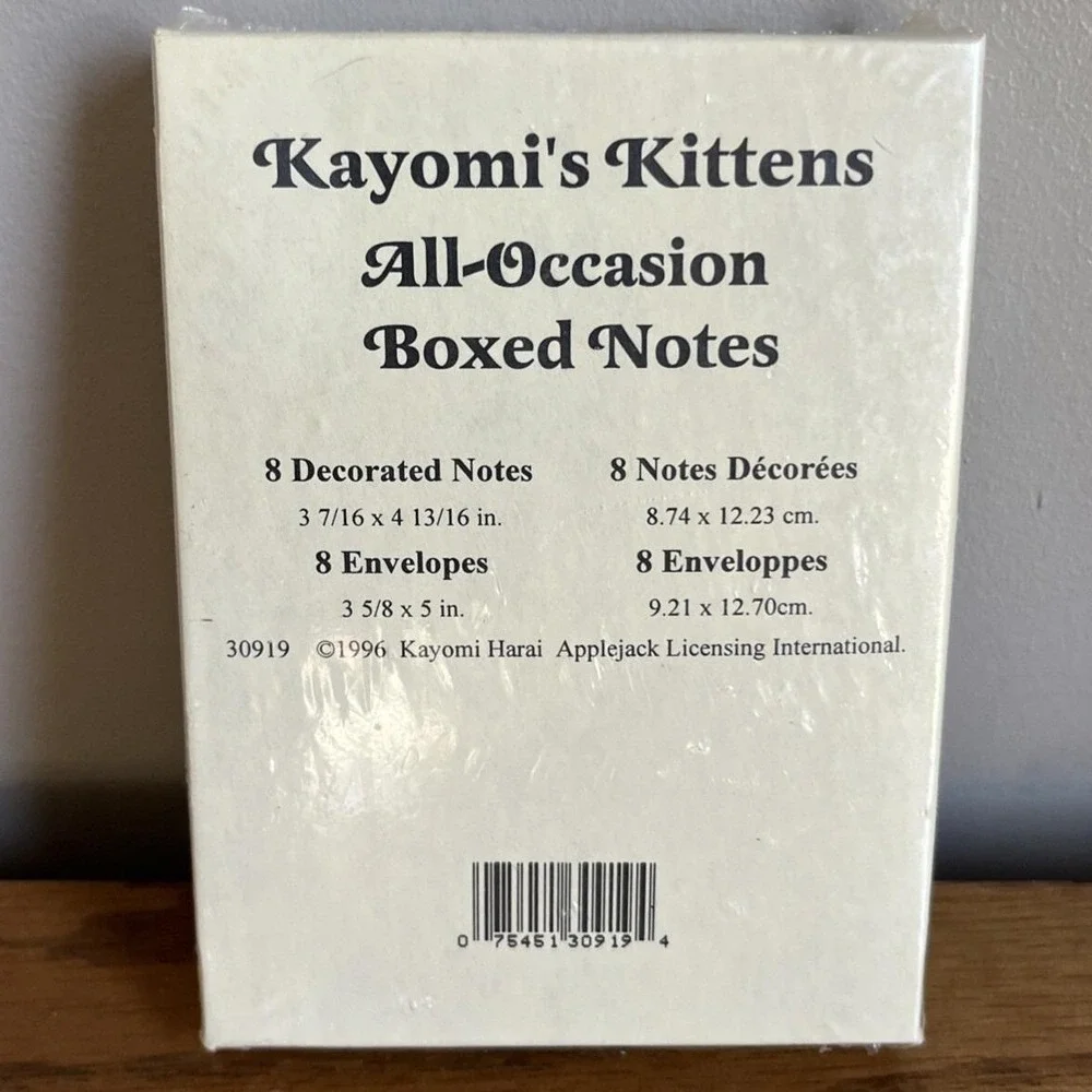Vintage 1996 Kayomi Harai Kayomi's Kittens All Occasion Boxed Notes NOS